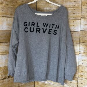GIRLS WITH CURVES X LANE BRYANT CASUAL EVERYDAY WEAR GRAPHIC SWEATSHIRT SZ.18/20